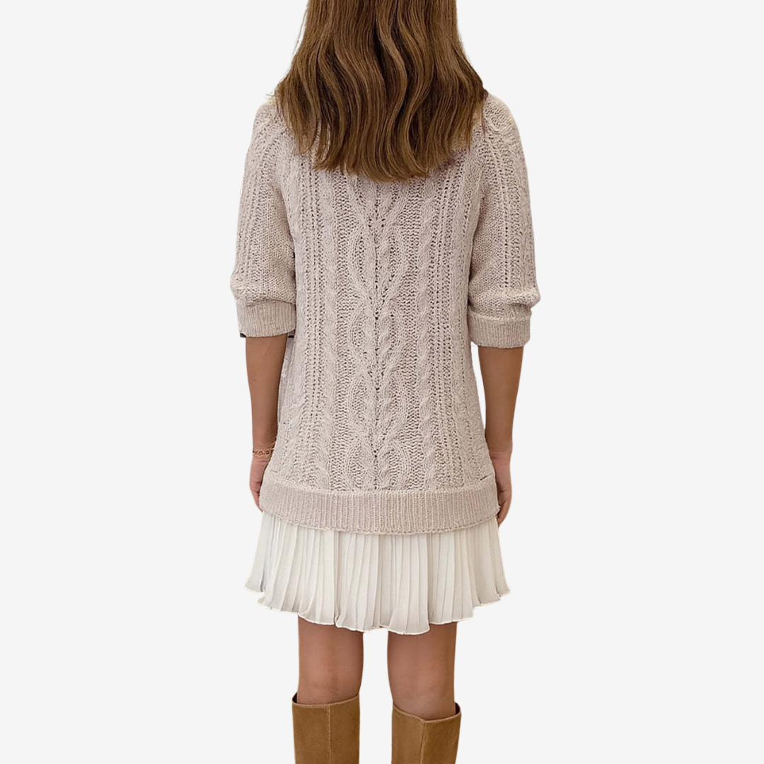 Evelyn Pleated Knit Dress