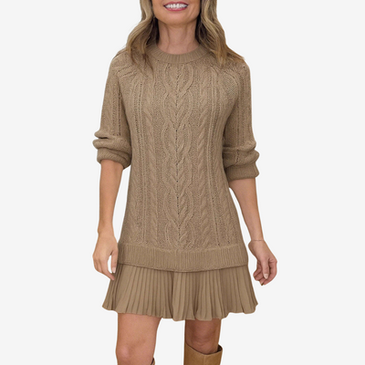 Evelyn Pleated Knit Dress