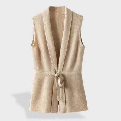 Cashmere | Tie Vest - IVORY MUSE
