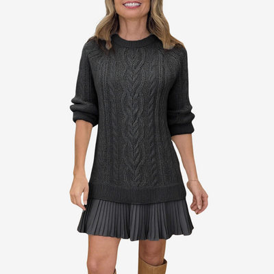 Evelyn Pleated Knit Dress