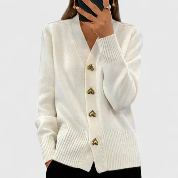 Carey | Elegant Cardigan - IVORY MUSE