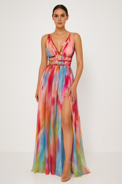Freya Painted Maxi Dress - IVORY MUSE