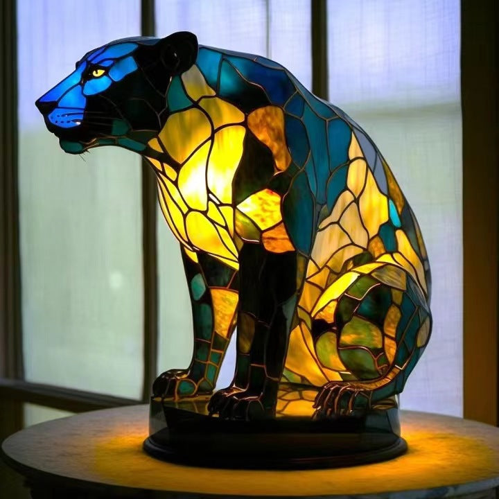 Panther – Stained Glass Lamp - IVORY MUSE