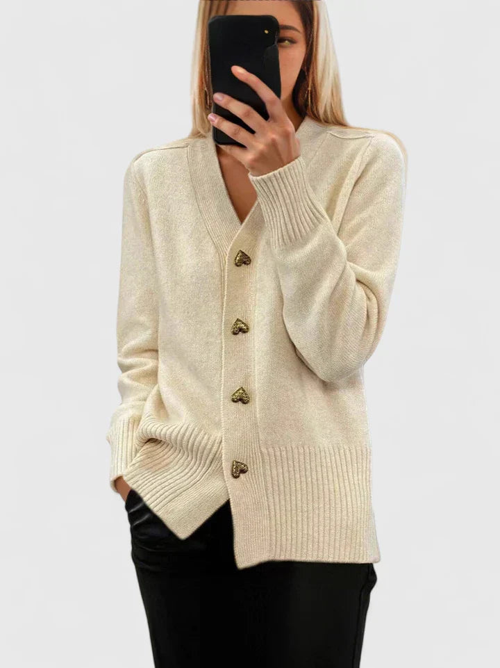 Carey | Elegant Cardigan - IVORY MUSE