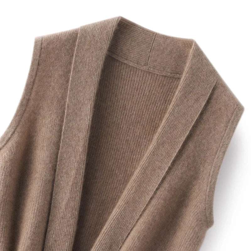 Cashmere | Tie Vest - IVORY MUSE