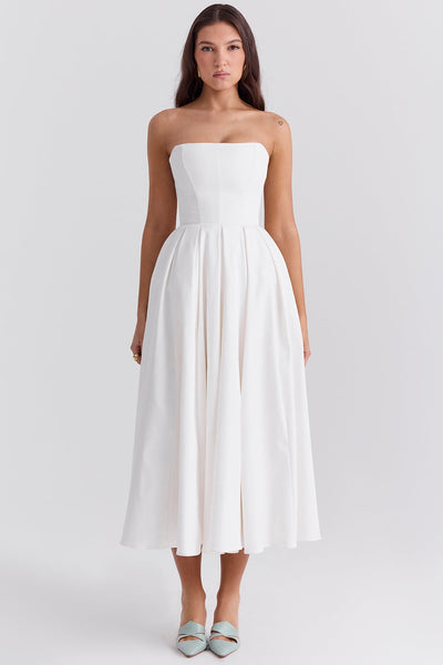 Audrey | Midi Dress - IVORY MUSE