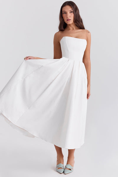 Audrey | Midi Dress - IVORY MUSE
