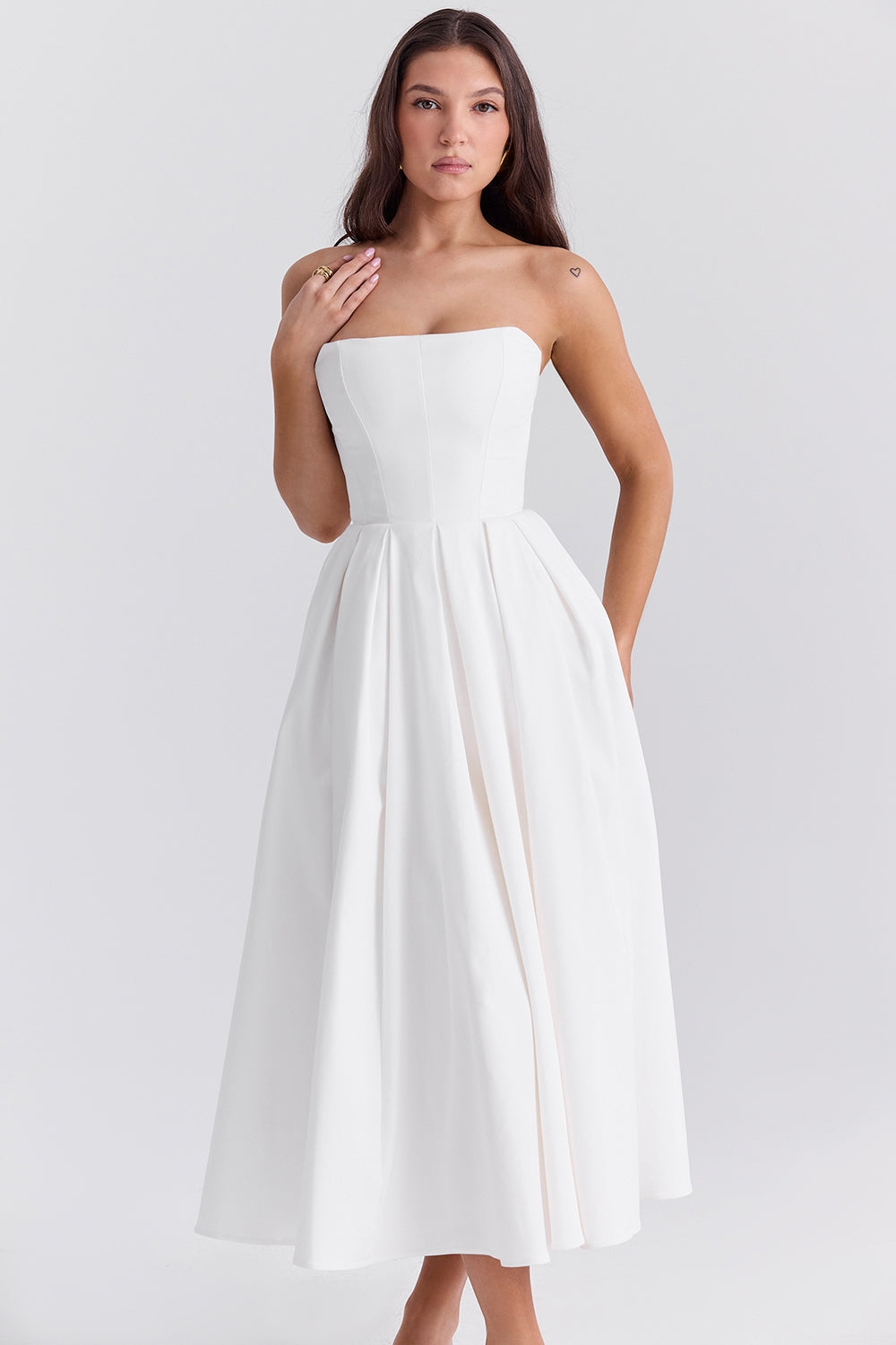 Audrey | Midi Dress - IVORY MUSE