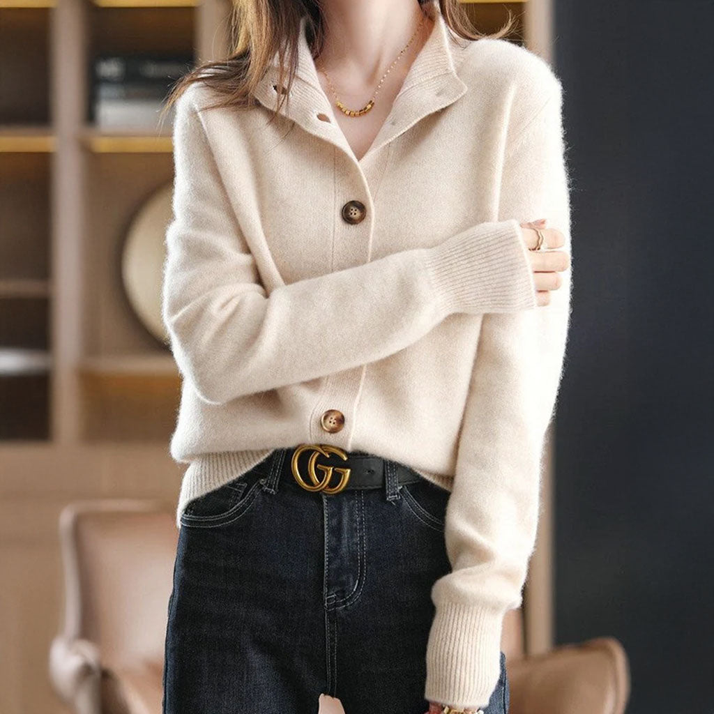 Button | Cardigan - IVORY MUSE