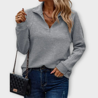 Olivia | Half-Zip Pullover - IVORY MUSE